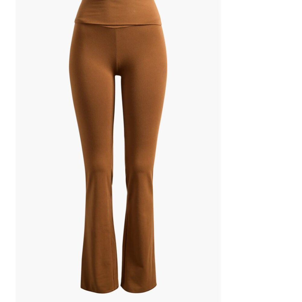576 SKIMS Stretch Cotton Jersey Foldover Pants Chai